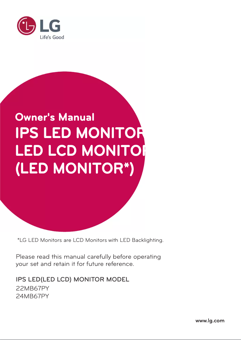 Página nº 1 - Manual de usuario LG 22MB67PY