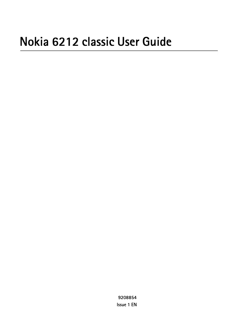 Página 1 del manual Manual de usuario Nokia 6212