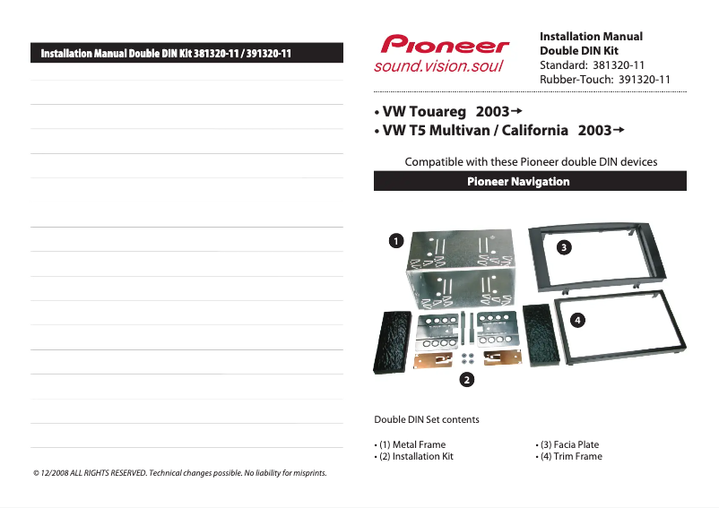 Página 1 del manual Manual de usuario Pioneer 381320-11