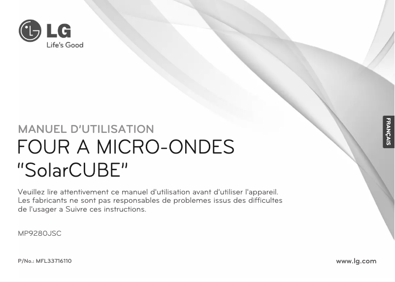 Imagen de la primera página del manual del dispositivo MP9280JSC