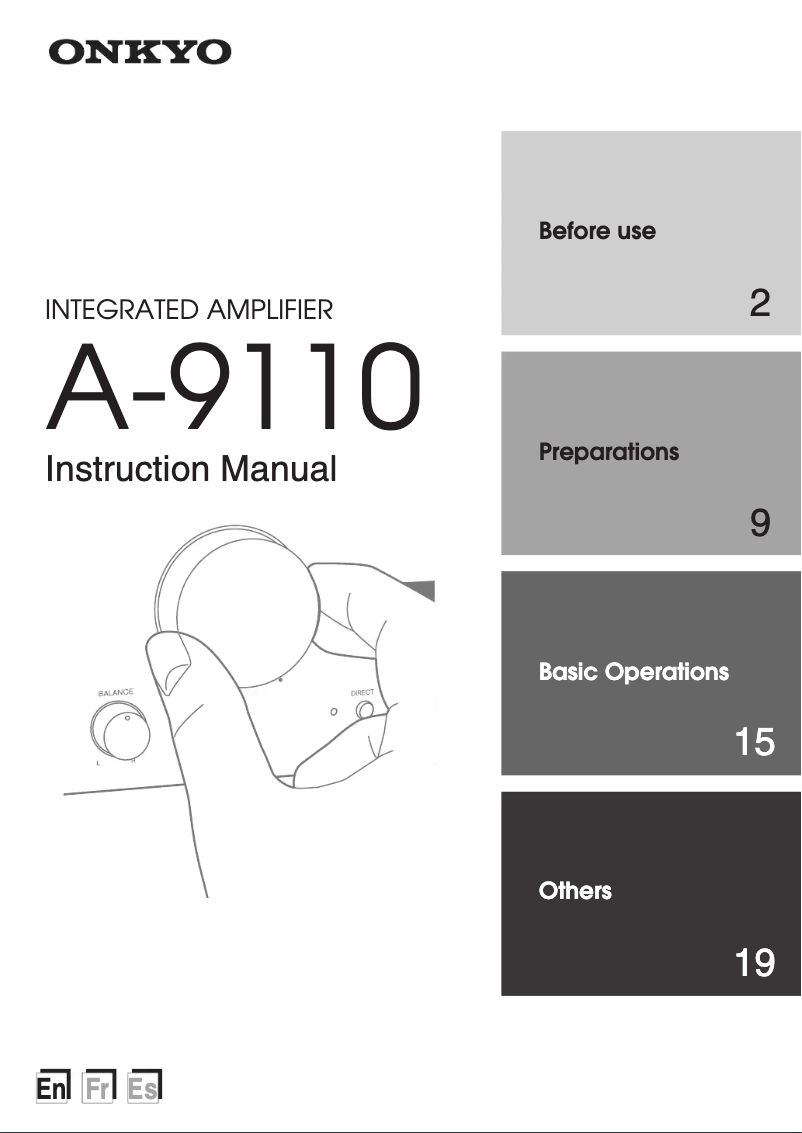 Imagen de la primera página del manual del dispositivo A-9110