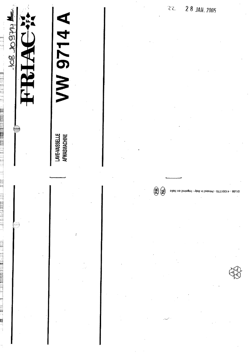 Página 1 del manual Manual de usuario Friac VW 9714 A