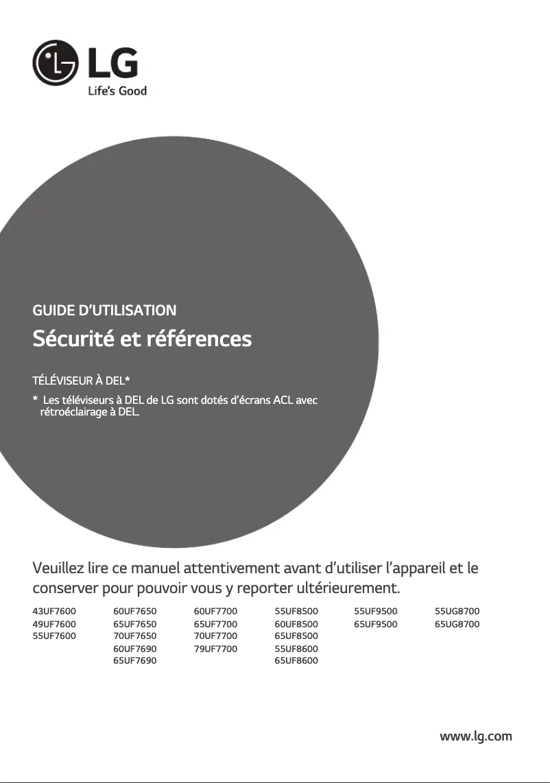 Imagen de la primera página del manual del dispositivo 70UF7650