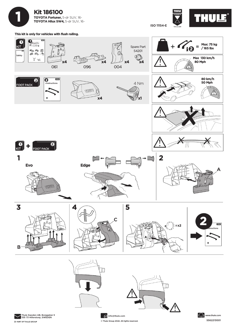 Página nº 1 - Manual de usuario Thule Kit 186100