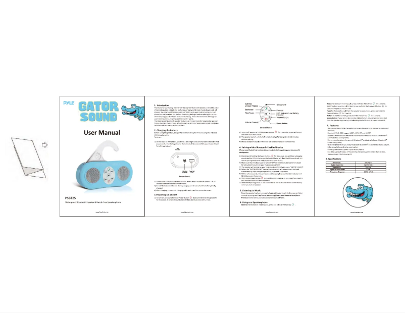 Página 1 del manual Manual de usuario Pyle PSBT25