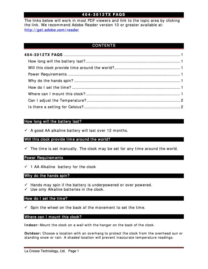 Imagen de la primera página del manual del dispositivo 404-3012TX