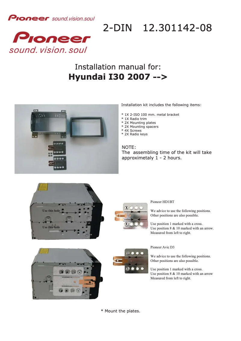 Página 1 del manual Manual de usuario Pioneer 12.301142-08