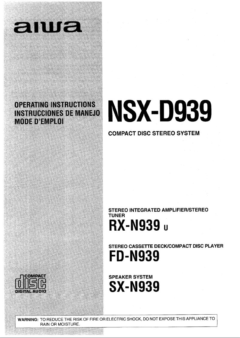 Imagen de la primera página del manual del dispositivo NSX-D939