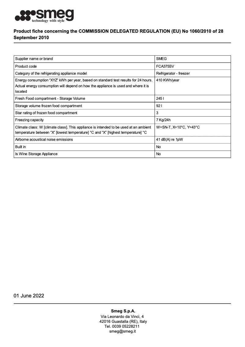 Imagen de la primera página del manual del dispositivo FCA375SV