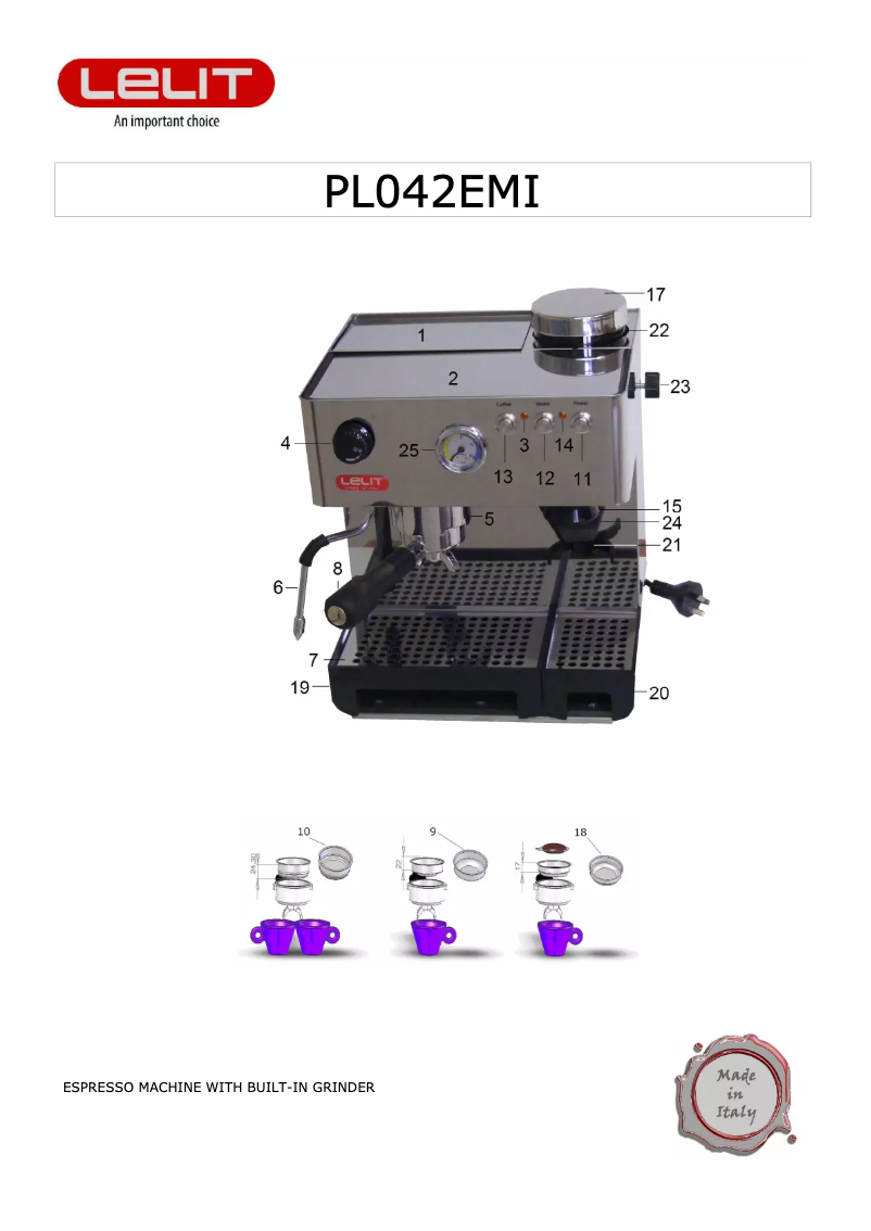 Imagen de la primera página del manual del dispositivo PL042EMI