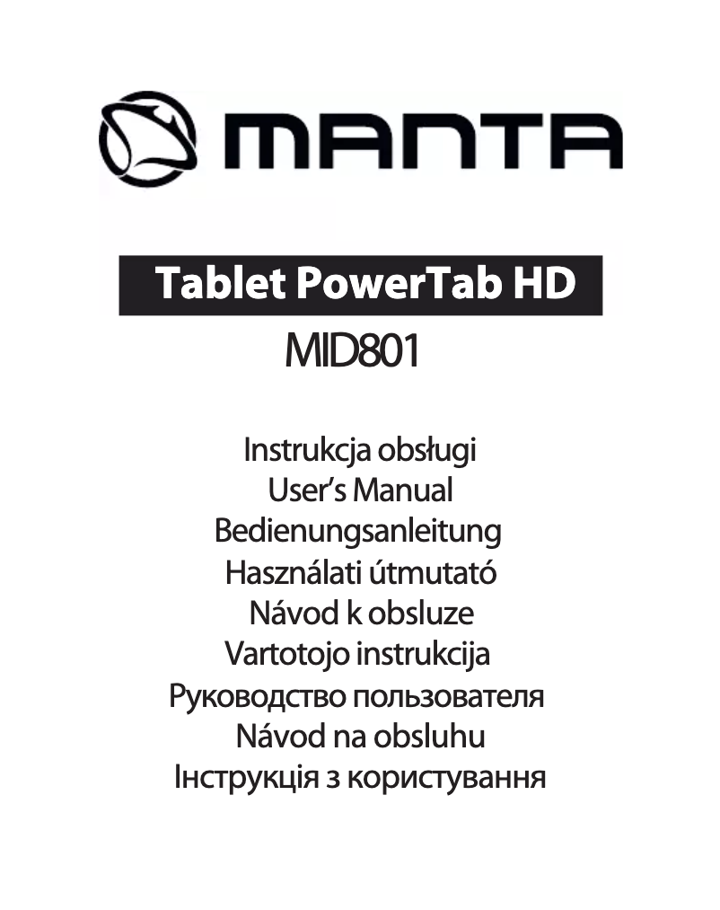 Página 1 del manual Manual de usuario Manta PowerTab HD MID801