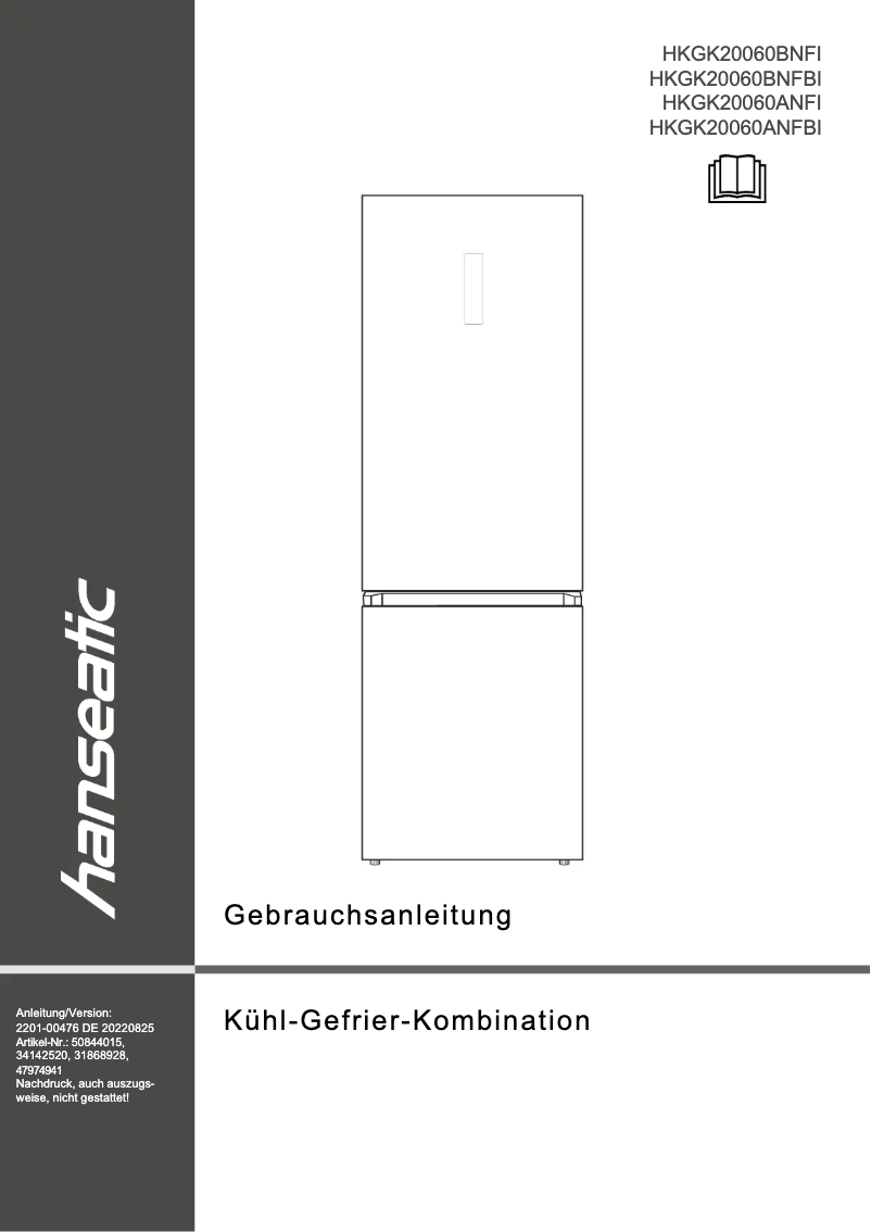 Página nº 1 - Manual de usuario Hanseatic HKGK20060ANFI