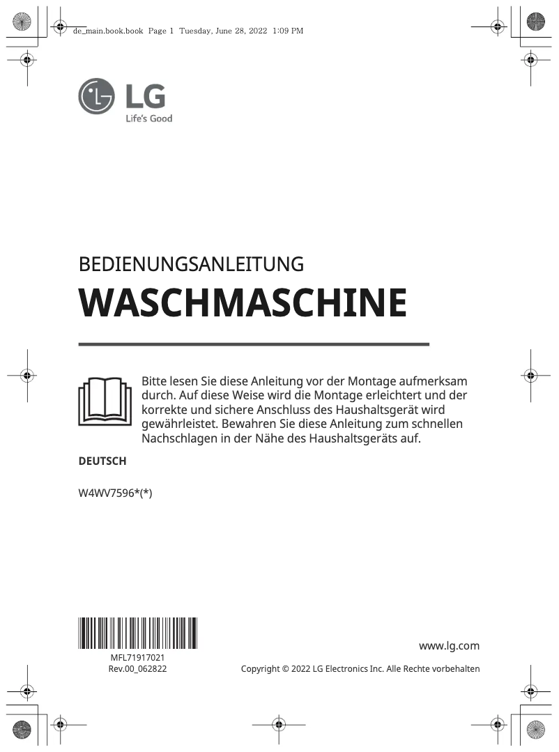 Página nº 1 - Manual de usuario LG W4WV75961
