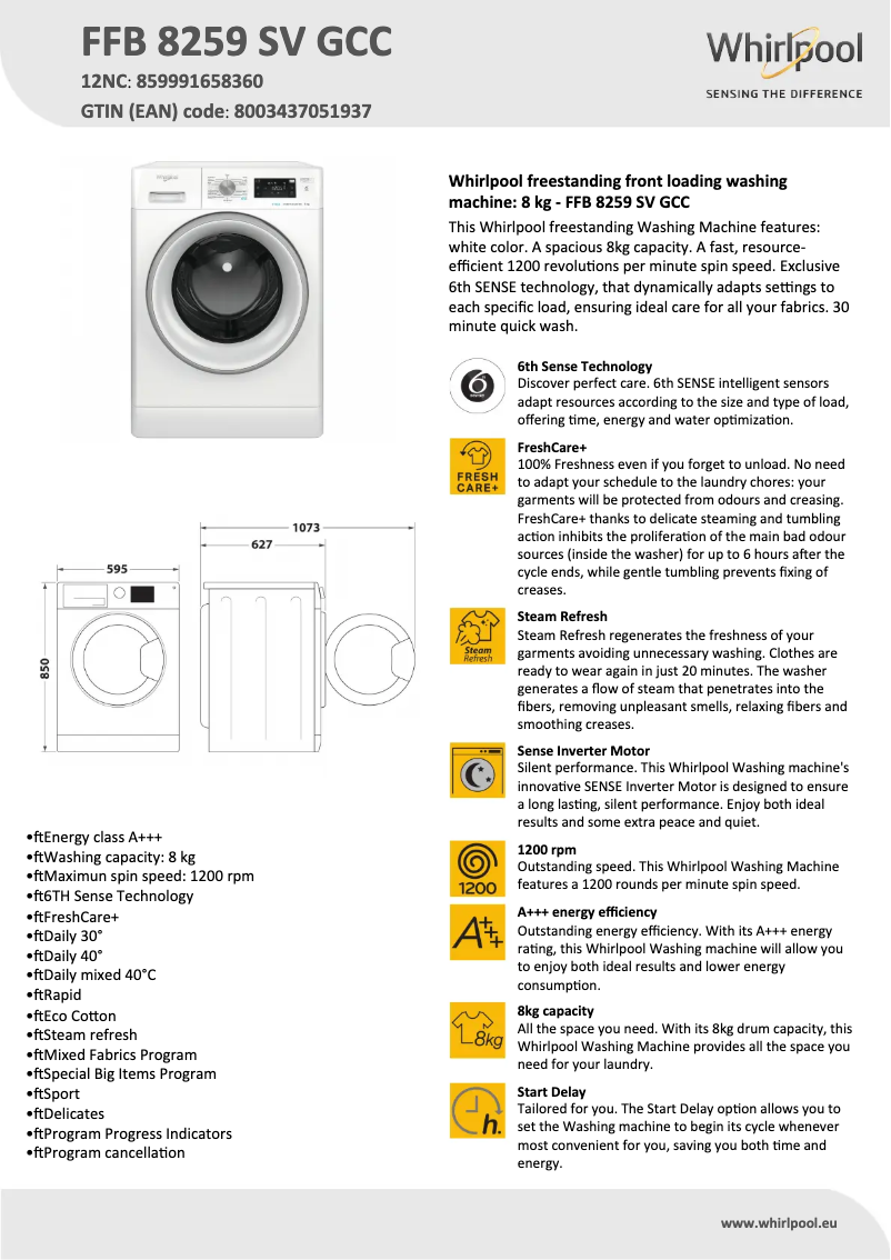 Imagen de la primera página del manual del dispositivo FFB 8259 SV GCC