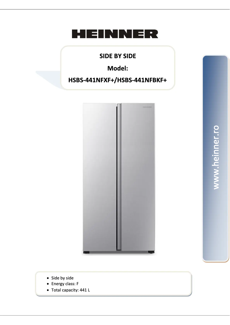 Imagen de la primera página del manual del dispositivo HSBS-441NFBKF+