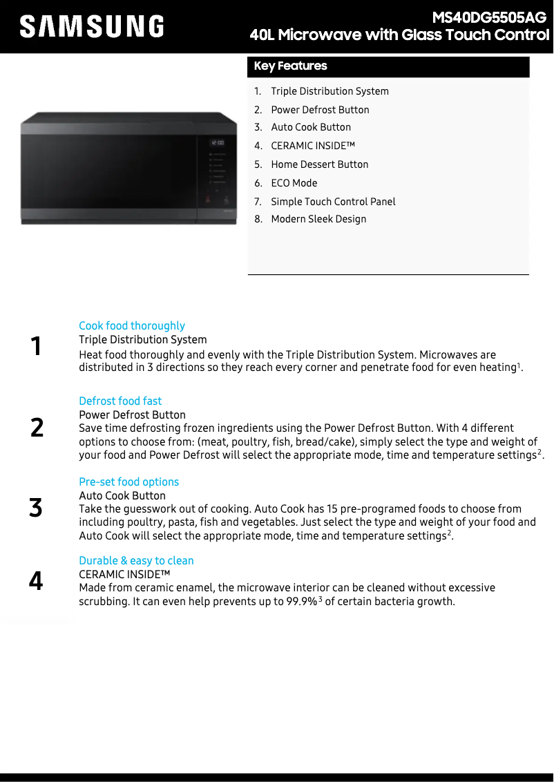 Imagen de la primera página del manual del dispositivo MS40DG5505AG