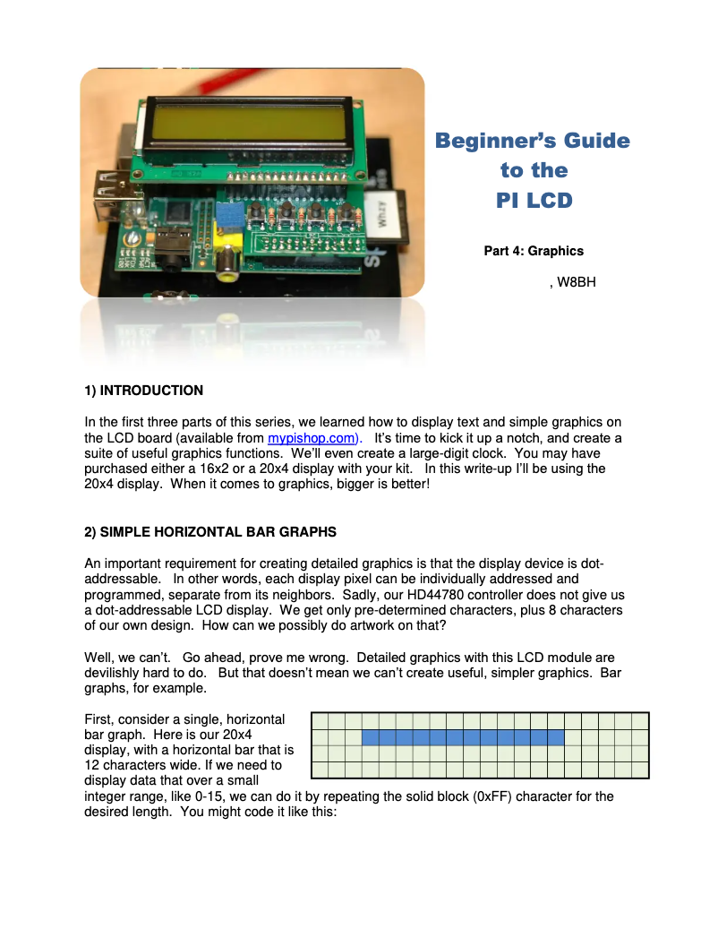 Imagen de la primera página del manual del dispositivo RB-LCD-16x2