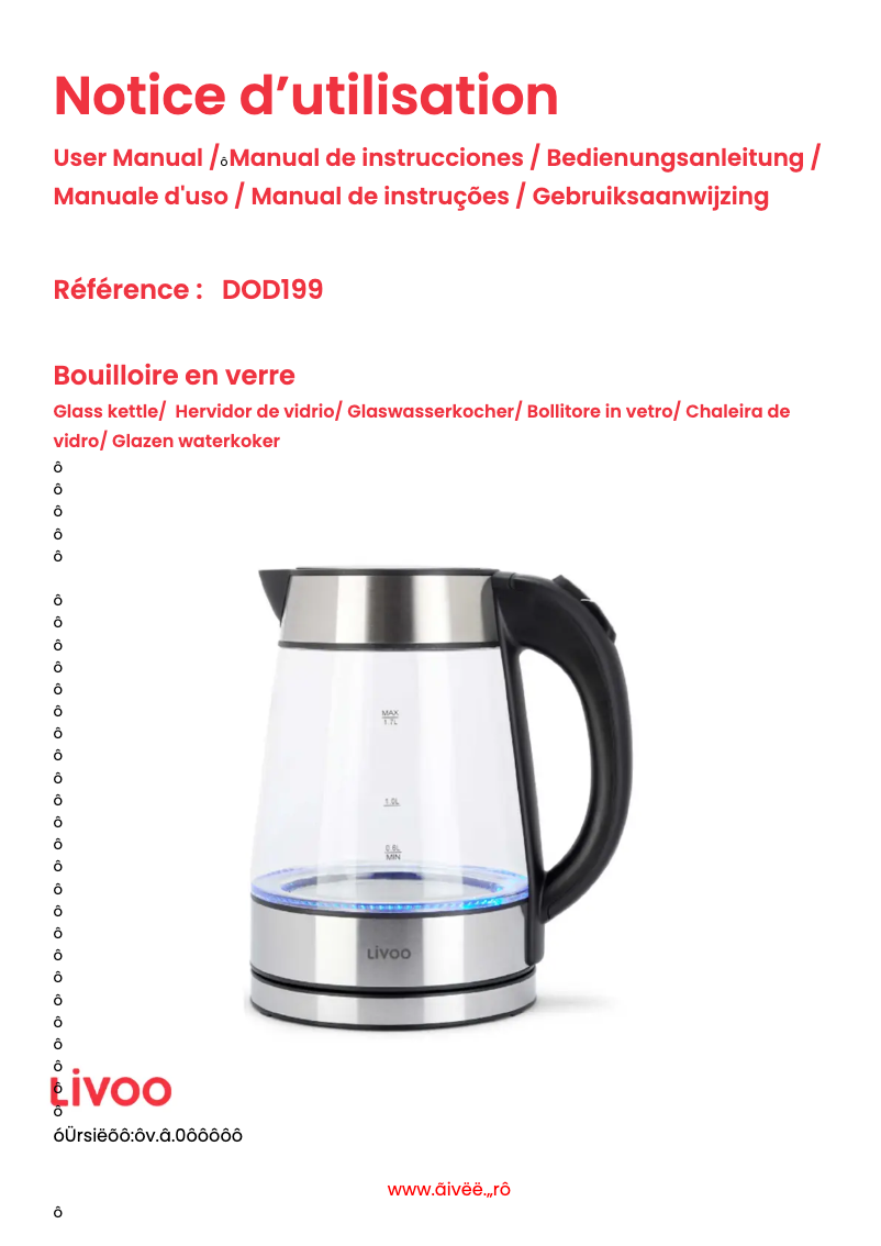 Imagen de la primera página del manual del dispositivo DOD199