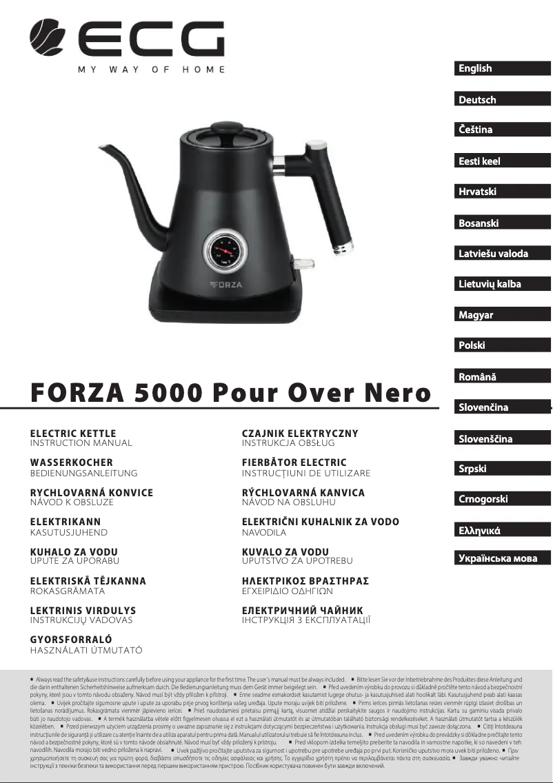 Página 1 del manual Manual de usuario ECG Forza 5000 Pour over