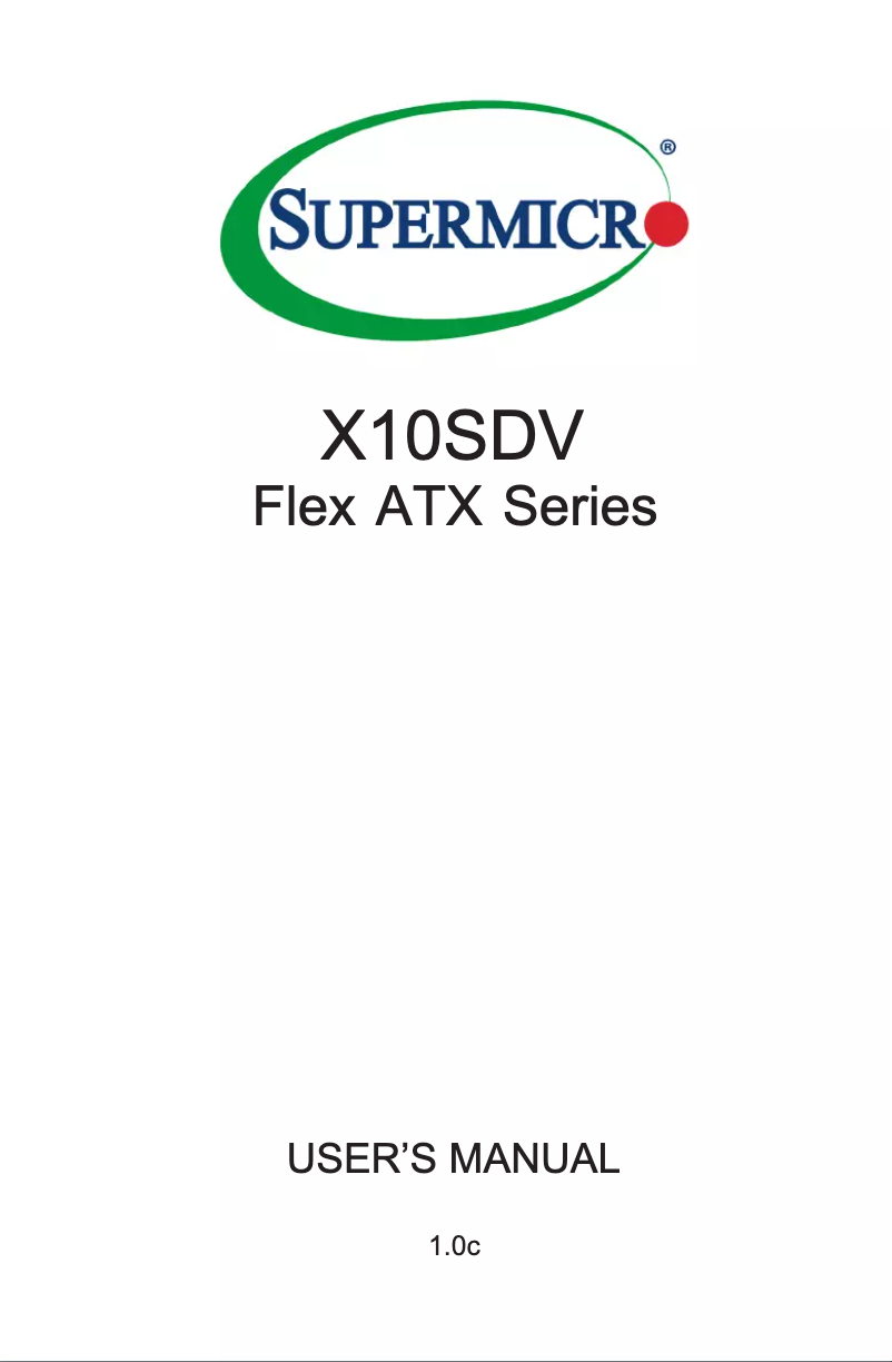 Imagen de la primera página del manual del dispositivo X10SDV-2C-7TP4F