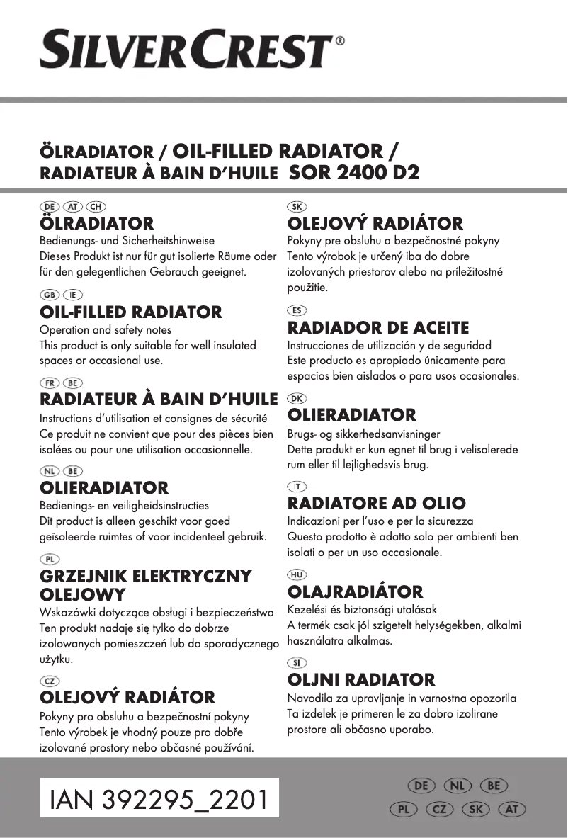 Página 1 del manual Manual de usuario SilverCrest SOR 2600 B1