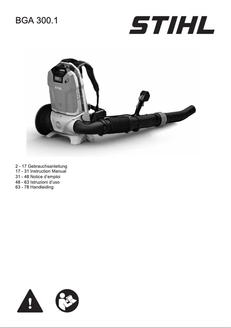 Página 1 del manual Manual de usuario Stihl BGA 300.0