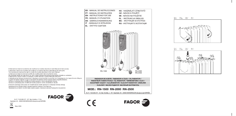 Imagen de la primera página del manual del dispositivo RN-2500