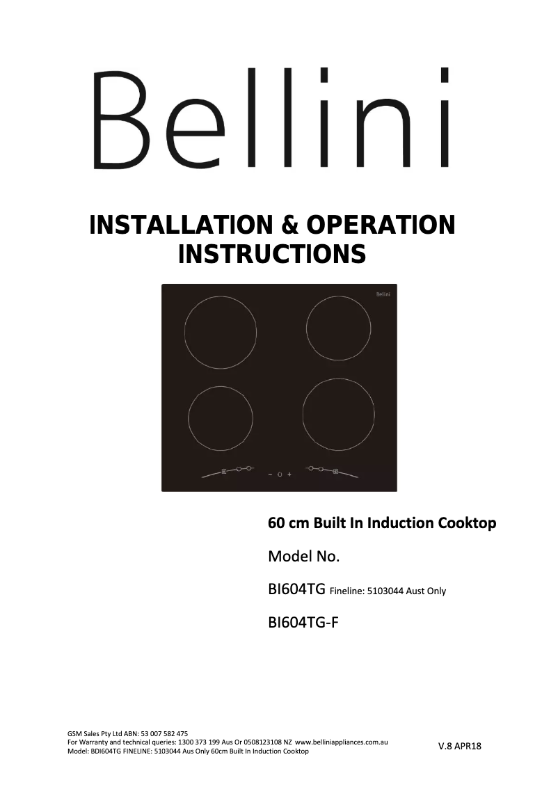 Página 1 del manual Manual de usuario Bellini BI604TG