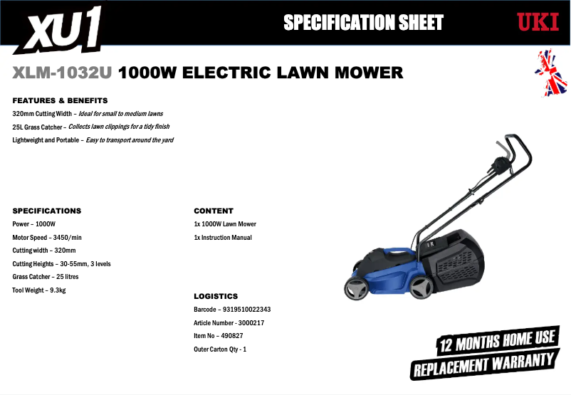 Página nº 1 - Ficha técnica XU1 XLM-1032U