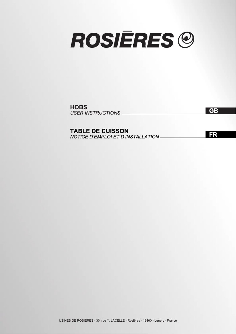 Página 1 del manual Manual de usuario Rosieres RH 64 DBCP/1