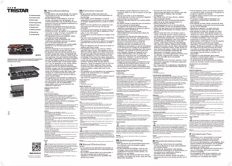 Página nº 1 - Manual de usuario TriStar PD-8772