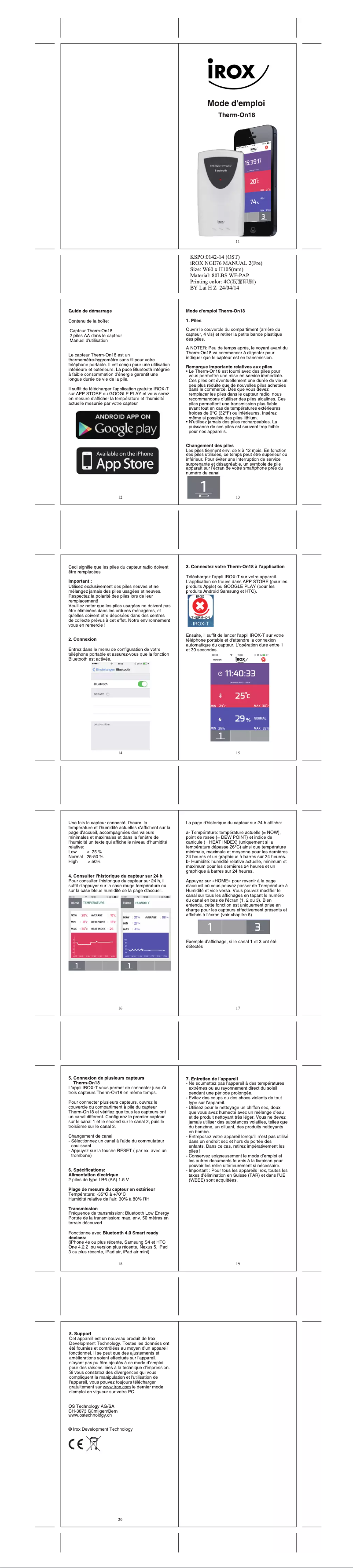 Imagen de la primera página del manual del dispositivo THERM-ON18