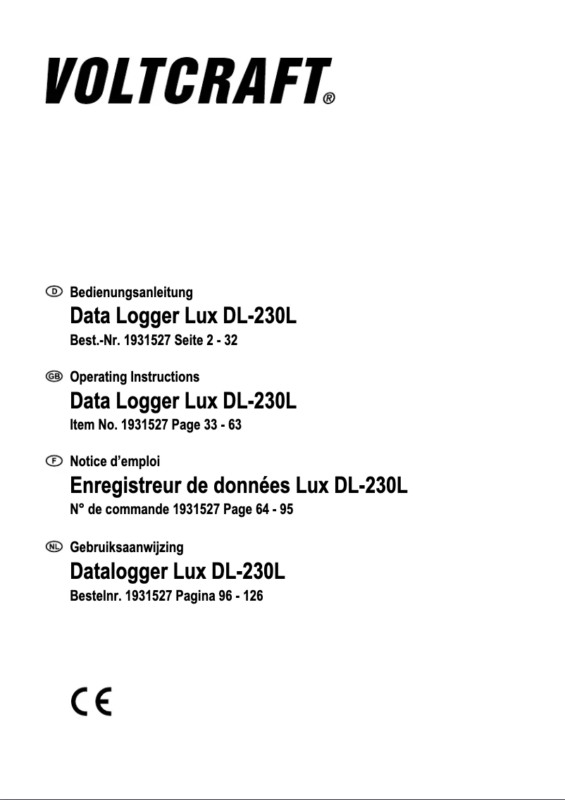 Imagen de la primera página del manual del dispositivo DL-230L