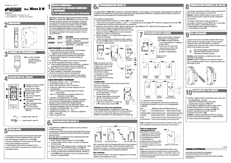 Imagen de la primera página del manual del dispositivo Micro W