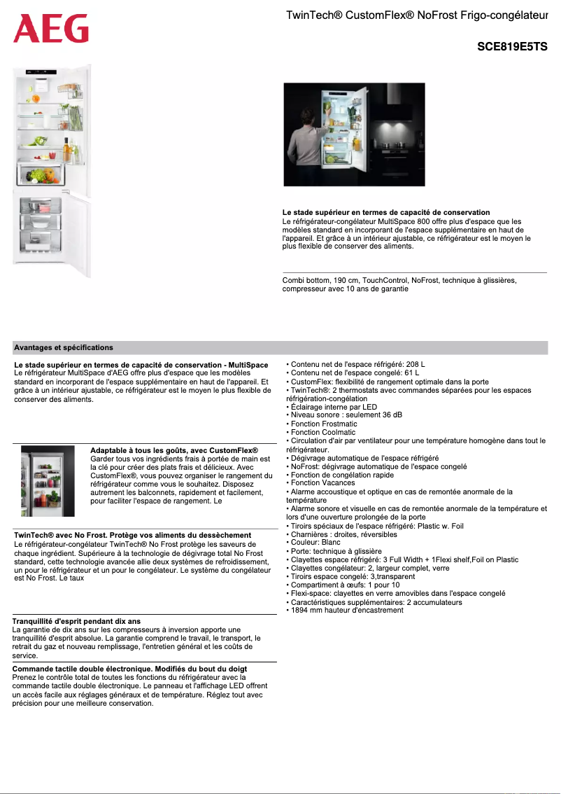 Imagen de la primera página del manual del dispositivo SCE819E5TS