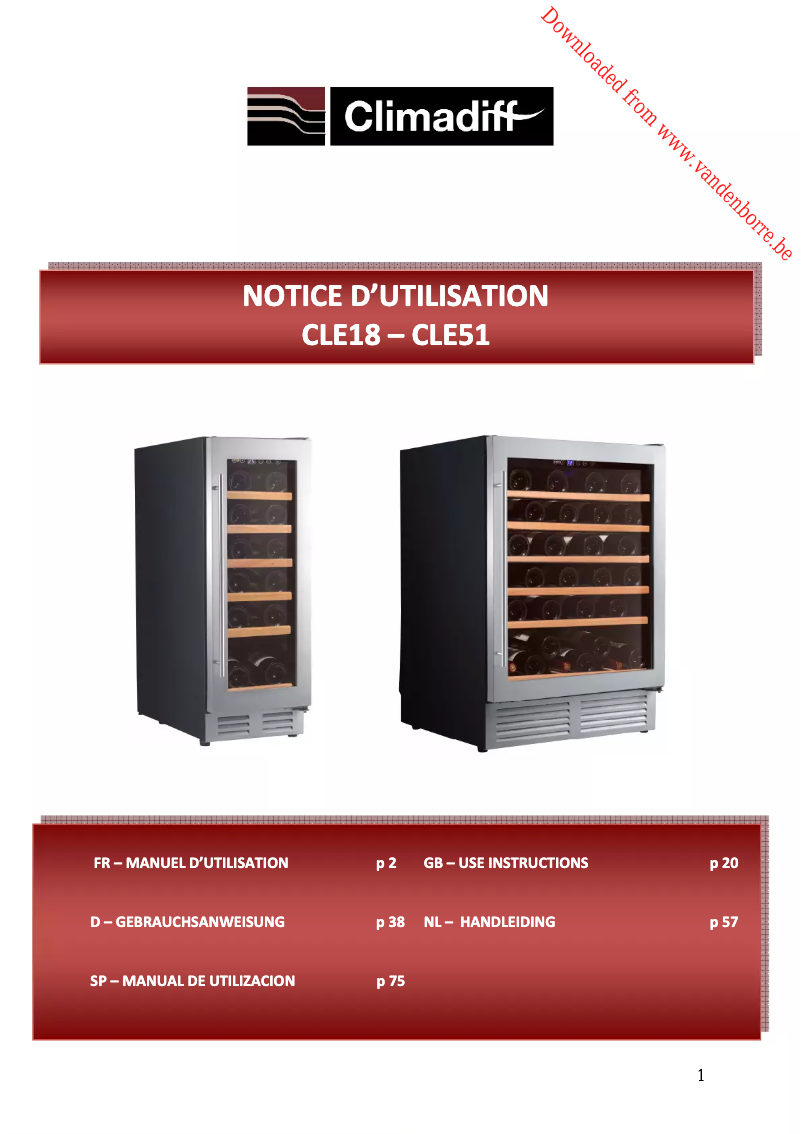 Página 1 del manual Manual de usuario Climadiff CLE51
