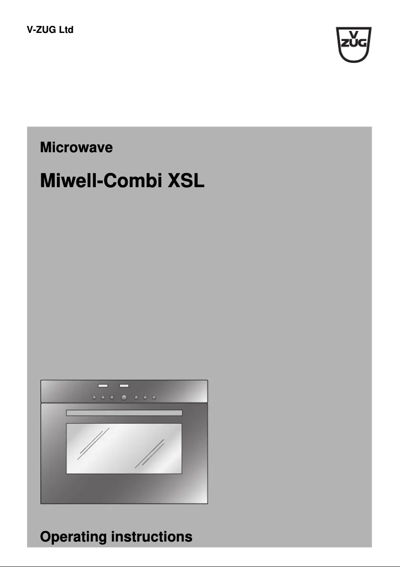 Página 1 del manual Manual de usuario V-Zug MWC-XSL60BL