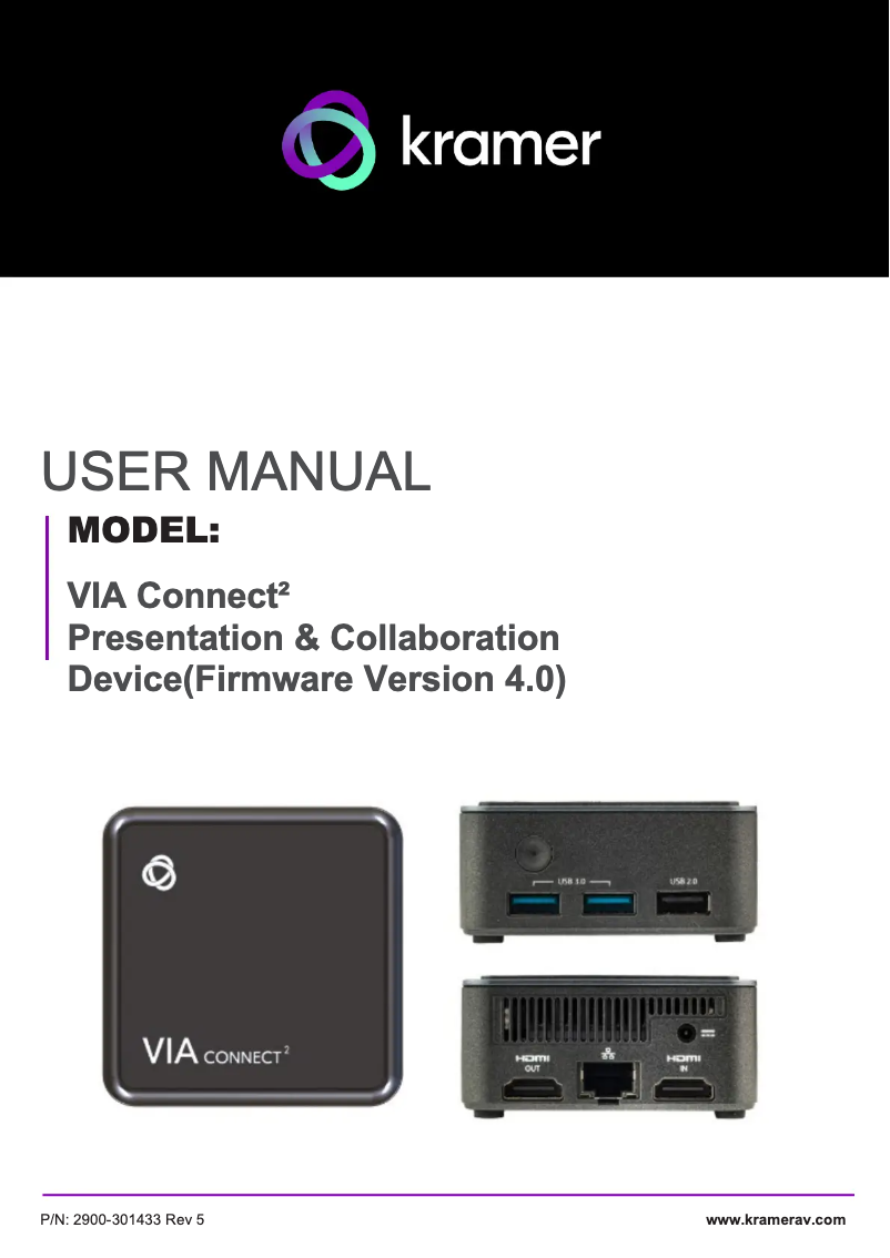 Imagen de la primera página del manual del dispositivo VIA Connect²