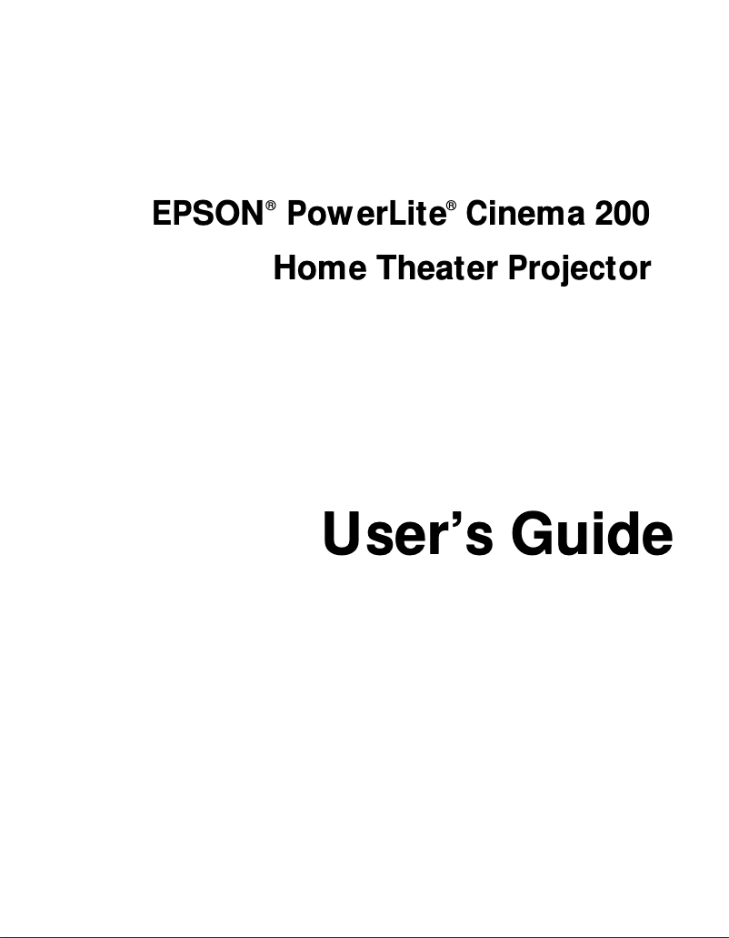 Página 1 del manual Manual de usuario Epson PowerLite Cinema 200