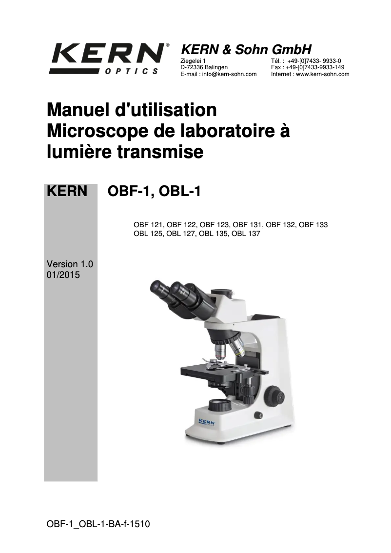 Página 1 del manual Manual de usuario Kern OBL 125