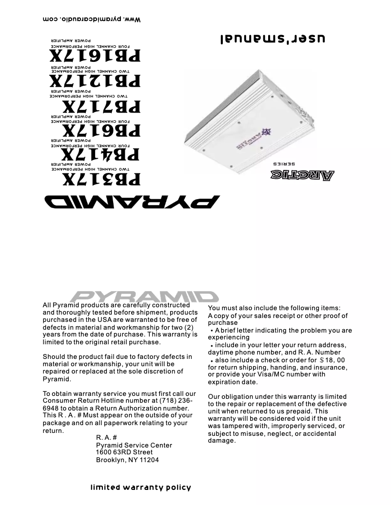 Página 1 del manual Manual de usuario Pyramid PB717X