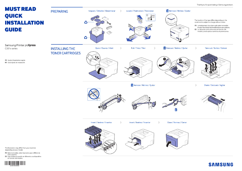 Imagen de la primera página del manual del dispositivo ProXpress SL-C3010