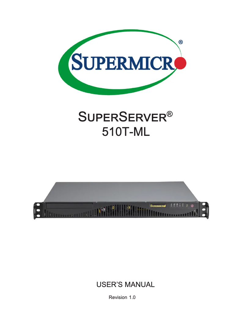 Imagen de la primera página del manual del dispositivo SuperServer SYS-510T-ML