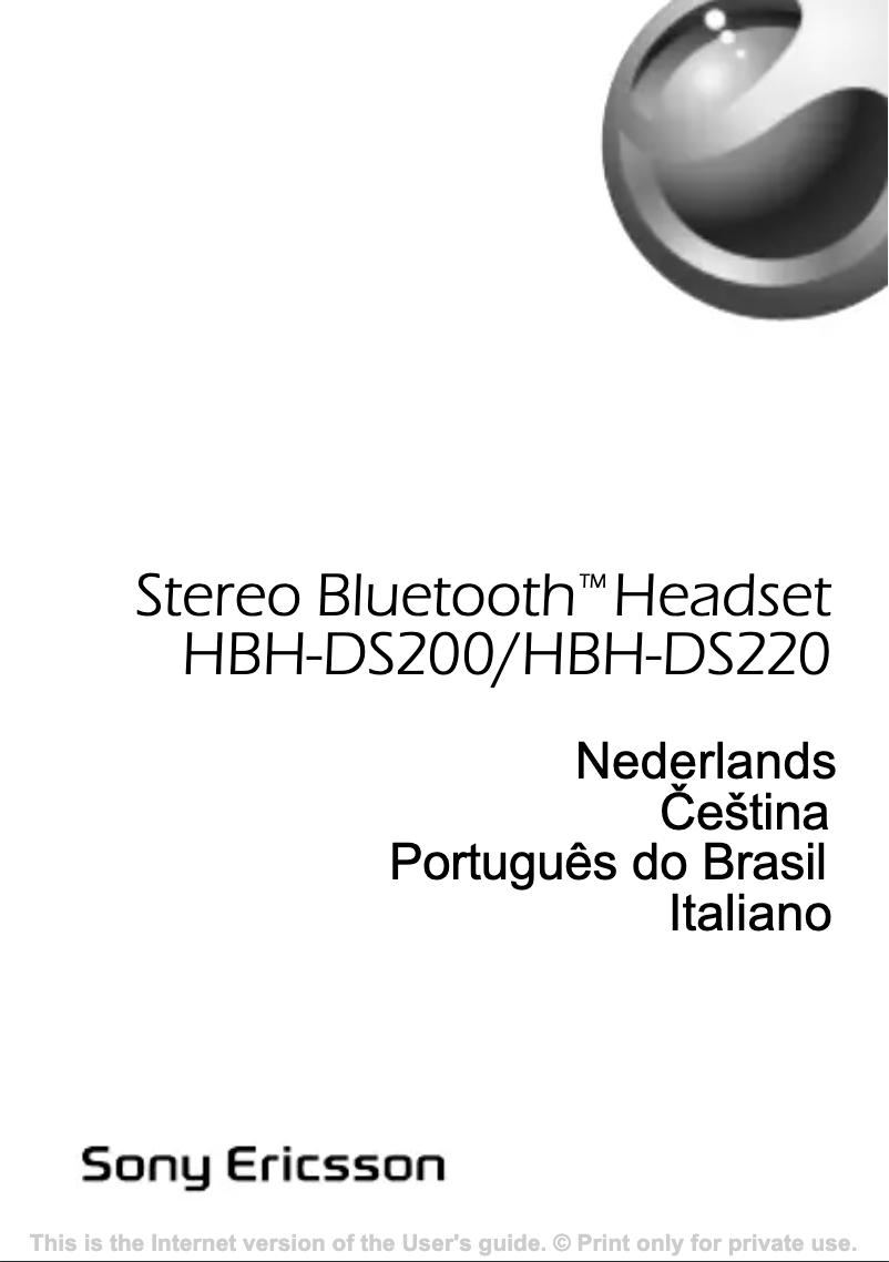 Imagen de la primera página del manual del dispositivo BT stereo headset