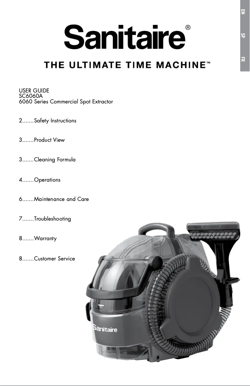 Página 1 del manual Manual de usuario Sanitaire RESTORE SC6060A