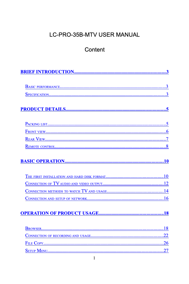 Página 1 del manual Manual de usuario LC-Power LC-PRO-35B-MTV