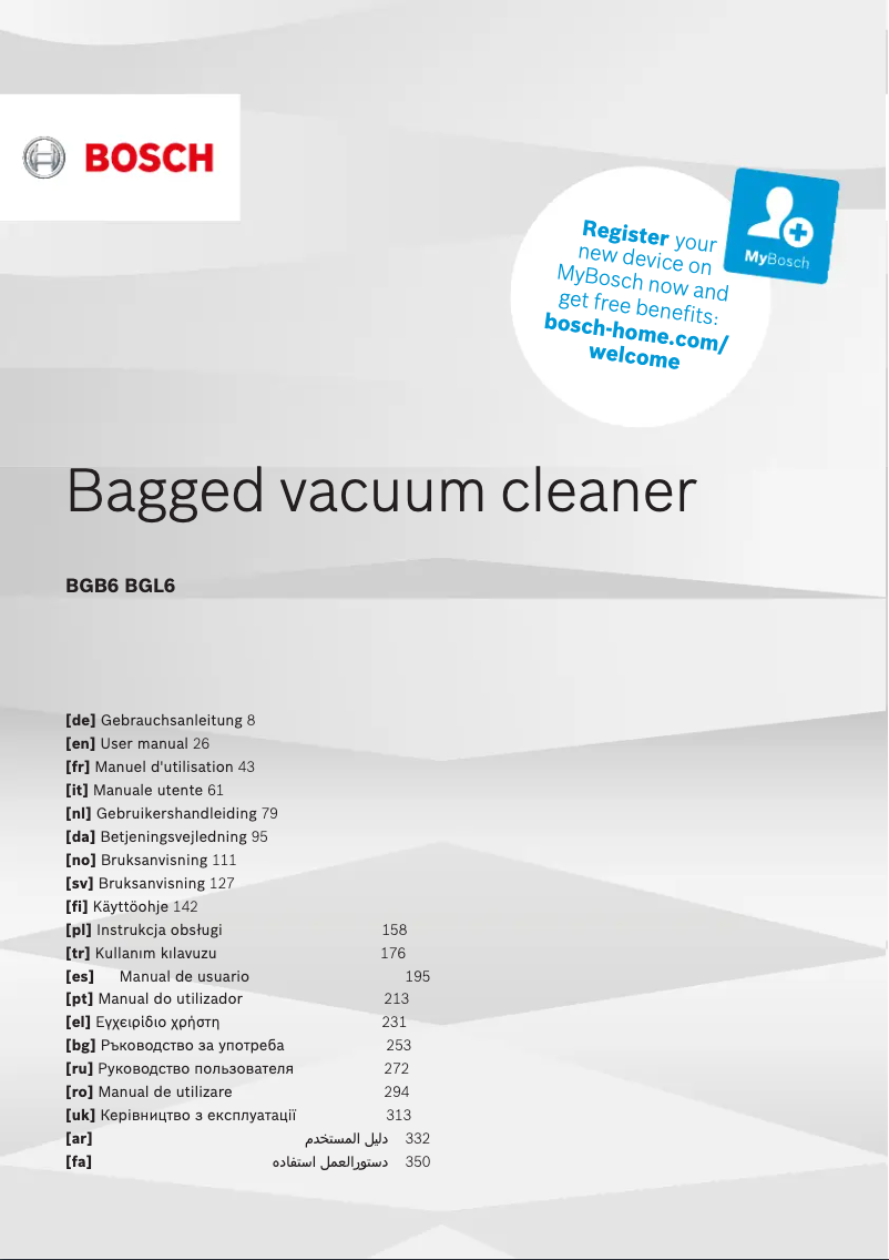 Imagen de la primera página del manual del dispositivo ProHygienic Serie 6 BGL6LHYG