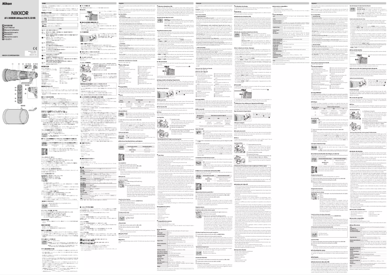 Página 1 del manual Manual de usuario Nikon Nikkor AF-S 600mm f/4E FL ED VR