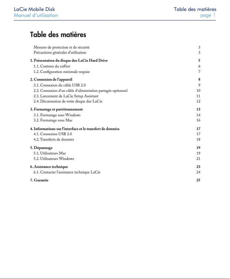 Imagen de la primera página del manual del dispositivo Mobile Disk