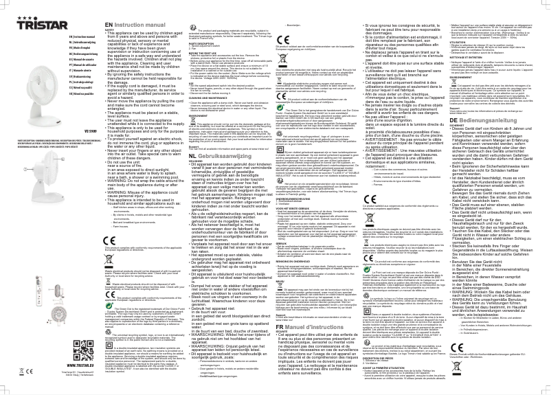 Imagen de la primera página del manual del dispositivo VE-5909